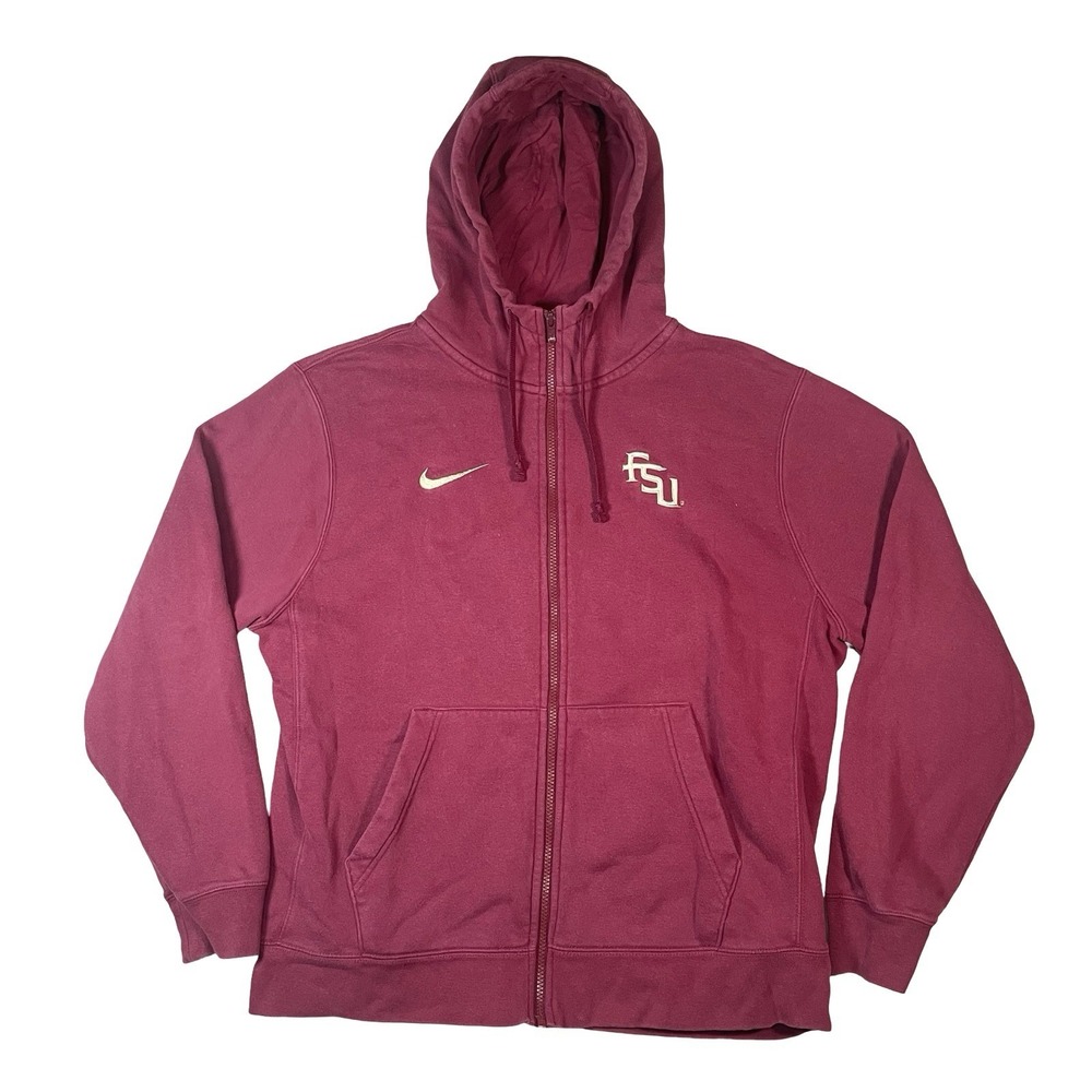 Florida State Seminoles Hoodie Mens L Maroon Nike Full Zip NCAA‎ FSU Garnet